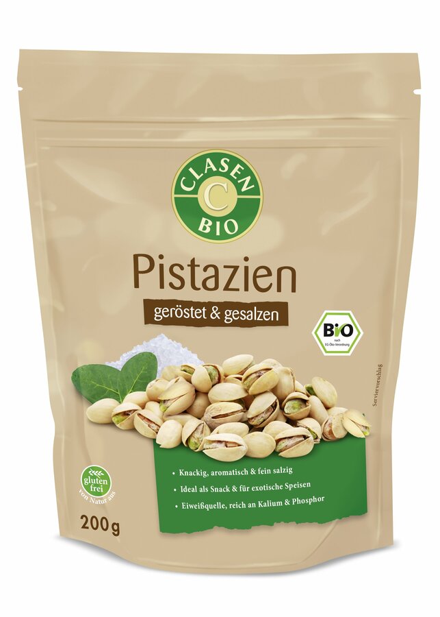Organic pistachios roasted and salted 200g