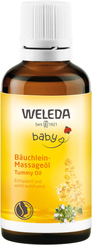 If the baby cries, it often wants to use his voice or say that it is looking for contact. But it could also be that it suffers from flatulence: the digestive organs only gradually adapt to the living conditions outside of the womb. The Weleda tummy of massage oil, a finely coordinated composition based on mild almond oil, is specifically designed for relaxing abdominal massages. The natural essential oils of marjoram, Roman chamomile and cardamom