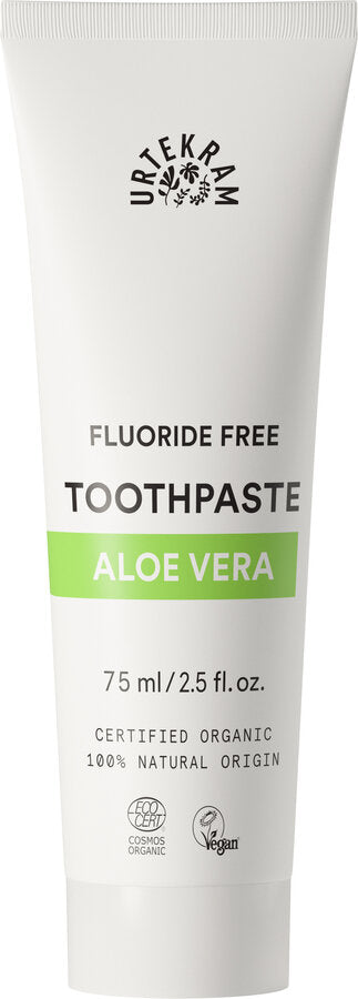 The primeval stuff aloe vera toothpaste shows effectively without fluorides. Bio-mandarin pest oil ensures a fruity taste. Bio-Aloe Vera-extract, magnolia bark extract and myrrh oil help, effectively clean, protect and protect teeth and gums when the new formation of plaque and caries.