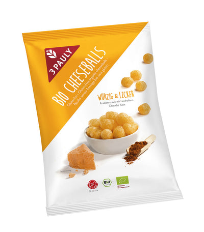 Organic cheerseballs, spicy & delicious nibbles snack with her -like Chedder cheese