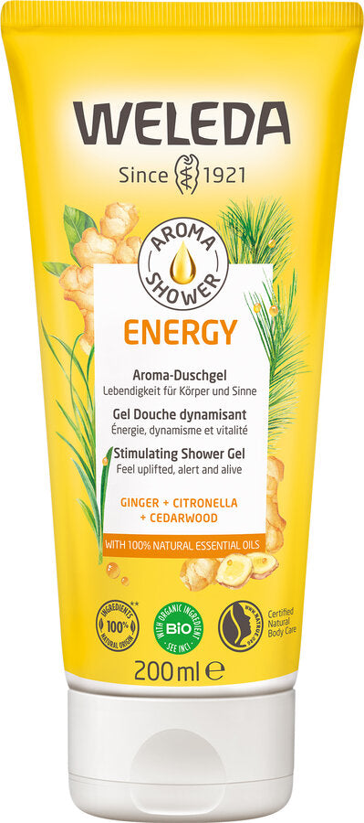 Weleda aroma shower energy 200ml - refreshed and full of energy - liveliness for body and senses - invigorating fragrance scientifically confirmed - with 100% natural essential oils "