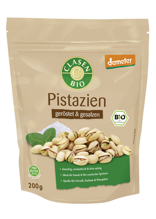 Organic pistachien Demeter roasted and salted 200g