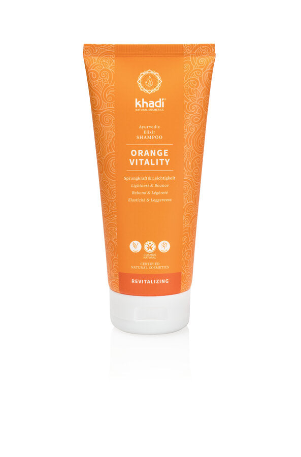 Khadi Naturkosmetik Ayurvedic Elixir Shampoo Orange Vitality, 200ml - firstorganicbaby