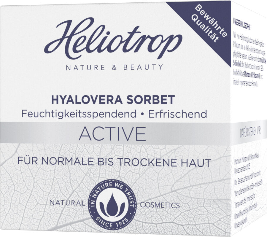 The Hyalovera Sorbet is a real freshness kick for the day: with natural hyaluron and bio-aloe vera, it provides the skin intensively with moisture and also calms it.