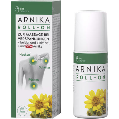 Doc Nature’s Arnika Roll-On + for massage for tension + revitalized and activated + with 50% Arnika + massage roll-on + practical for on the go + vegan + without dyes, artificial fragrances and mineral oils