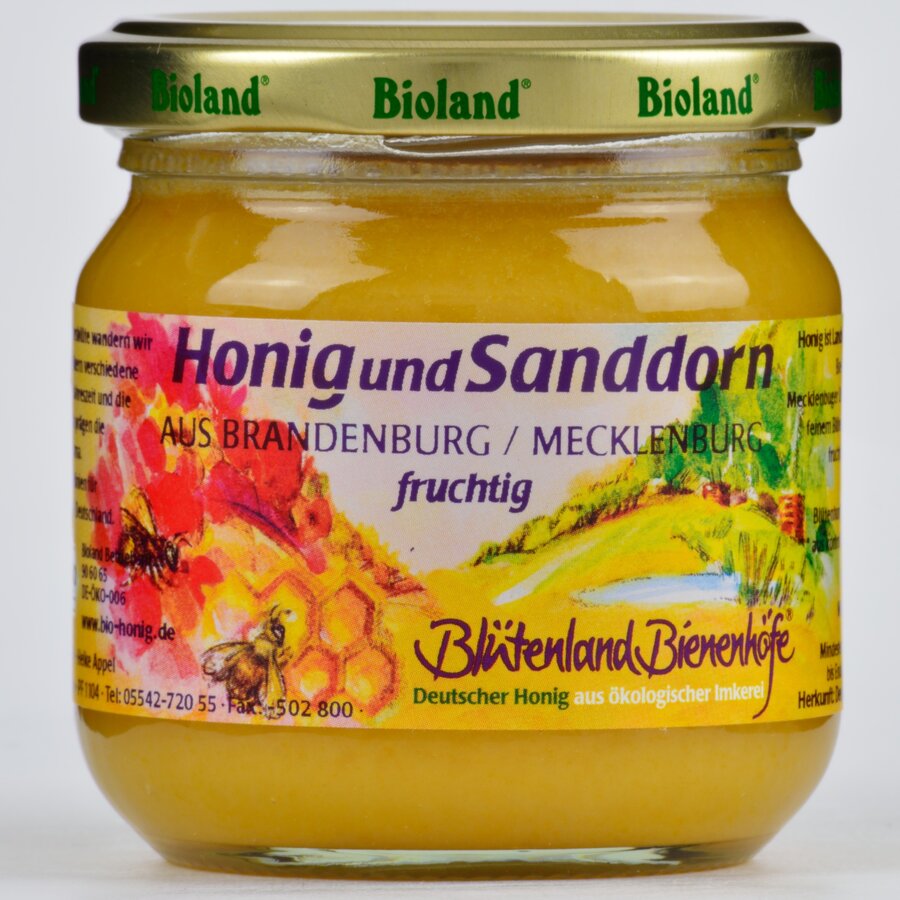 Flowerland beeshöfe honey & sanddorn, Bioland, Germany, 250g - firstorganicbaby