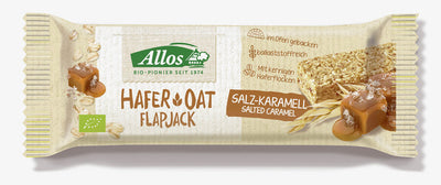 Rich of fiber and alternatively sweetened, the robust allos oat flapjack is a full snack for in between. The combination of a fine caramel note and a pinch of sea salt ensures a balanced salty-sweet note.