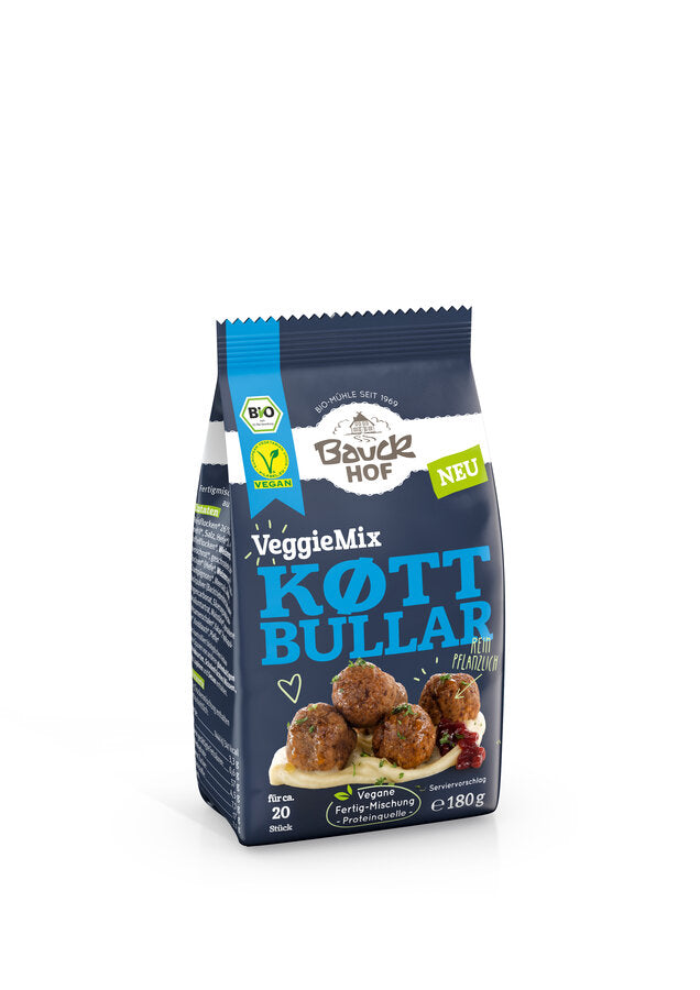 Who does not know and love them: Köttbullar (pronunciation: "Schöttbüllar"). The small meatballs were primarily known in Germany through a Swedish furniture store chain. With the Veggiemix from our Bauckhof Mühle, they now succeed without difficulty vegan.