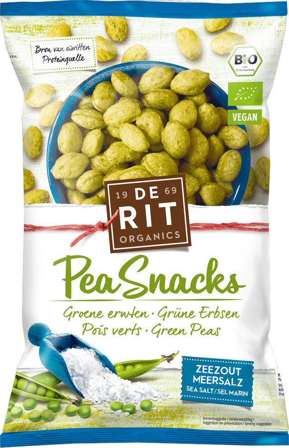 Crispy, airy snacks made from carefully selected green peas from controlled organic cultivation. The snacks are prepared gently and refined with a pinch of sea salt. Delicious taste - a pure nibble enjoyment!