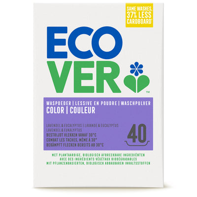 The ecover washing powder concentrate color protects your colors so perfectly that you could wash a rainbow. Dilated from coloring and ensures radiant colors after washing. The plant and mineral-based recipe knows no mercy with dirt and stains even at 30 degrees, but is still gentle on sensitive skin.