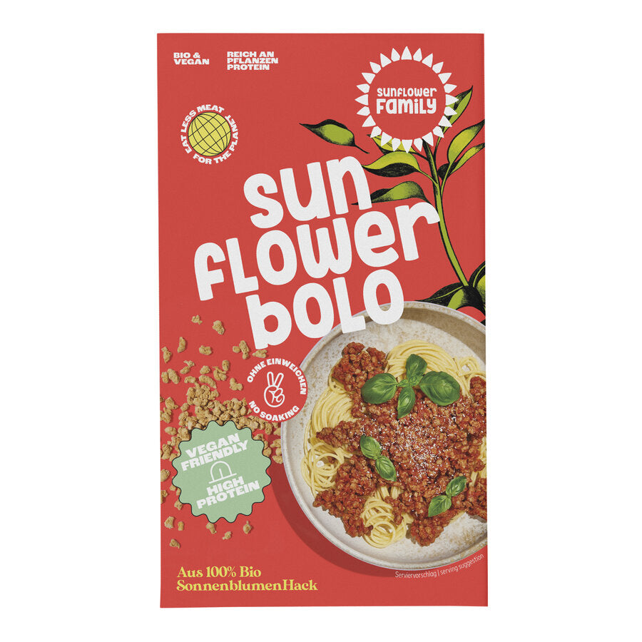 For many, the favorite meal from childhood days ... very tasty prepared without meat with our sunflower hack, from 100% sunflower seeds with our successful spice mixture, the pasta tastes like in Italy.