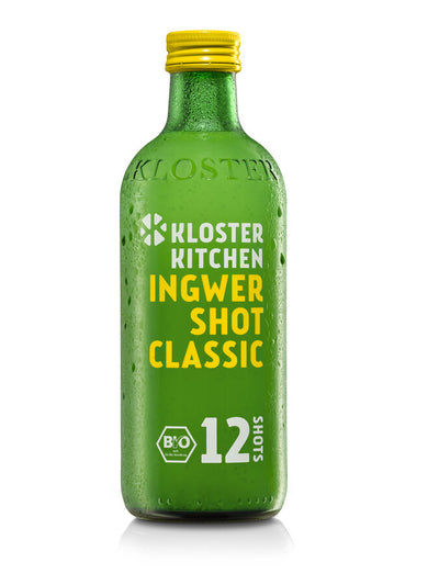 Ingwershot Classic 12Shots is the storage bottle for the daily ginger Shot - for 12 days. Available in three flavors: Classic is the citric-fresh fan favorite. Pure organic ingredients (BioControll office de-Öko-006) make it out of all our products what the customer wants. A natural, perfectly seasoned and light-scale gingershot highlight in premium quality. And completely without artificial additives and of course genetic engineering free.