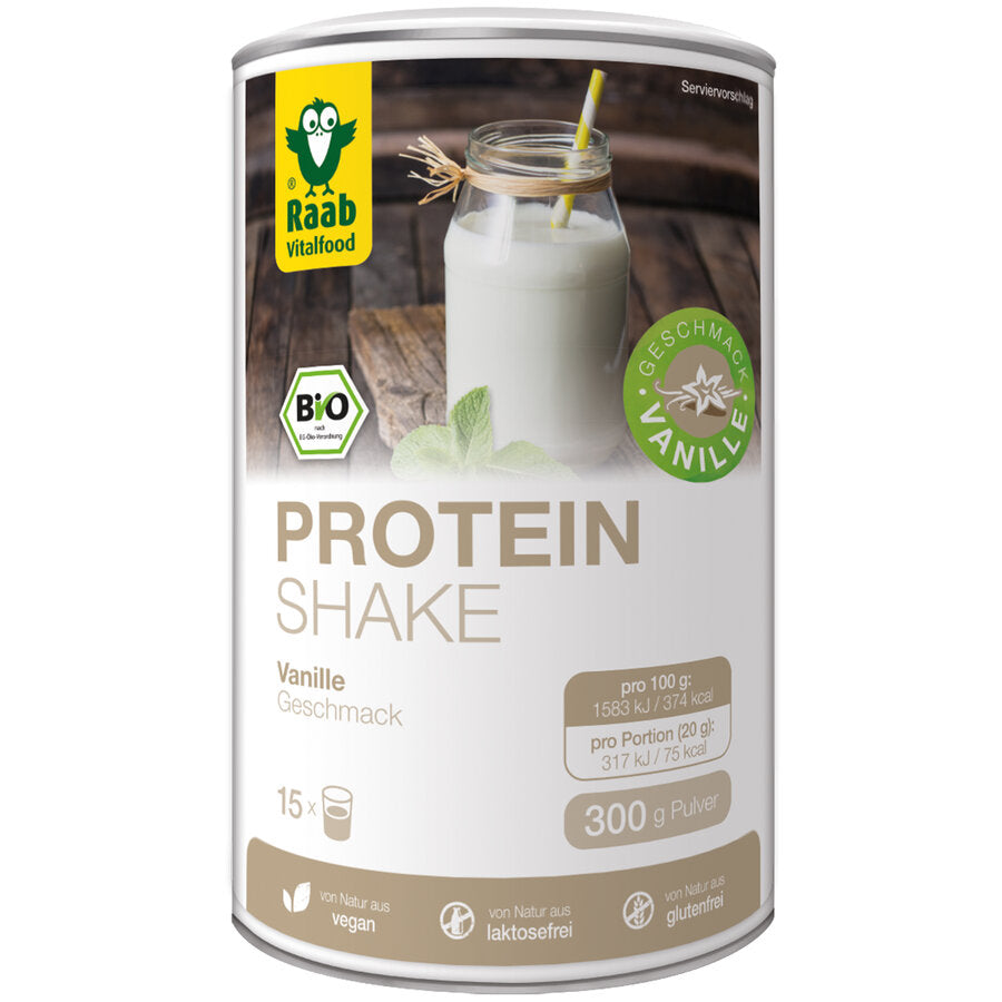 The Raab Bio Protein Shake Vanilla in Premium Bio quality is purely vegetable and tastes pleasantly like a hint of vanilla. The mild sweetness from Agave rounds off the taste experience. Ideal for connoisseurs but also a protein -rich addition to an active everyday life. The shake contains 72 % herbal protein. Proteins contribute to an increase in muscle mass and the preservation of muscle mass.