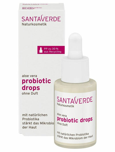 The probiotics serum supports the natural defenses of the skin and regulates skin balance. Pure aloe vera juice and linden blossom hydrolate have an anti -inflammatory and irritant effect. Hyaluron binds moisture in the skin and stabilizes the barrier function. Natural probiotics from fermented lactic acid bacteria strengthen the skin's microbioma and have a repair. Gives a strengthened, protected and balanced skin. Particularly suitable for sensitive and irritated HA