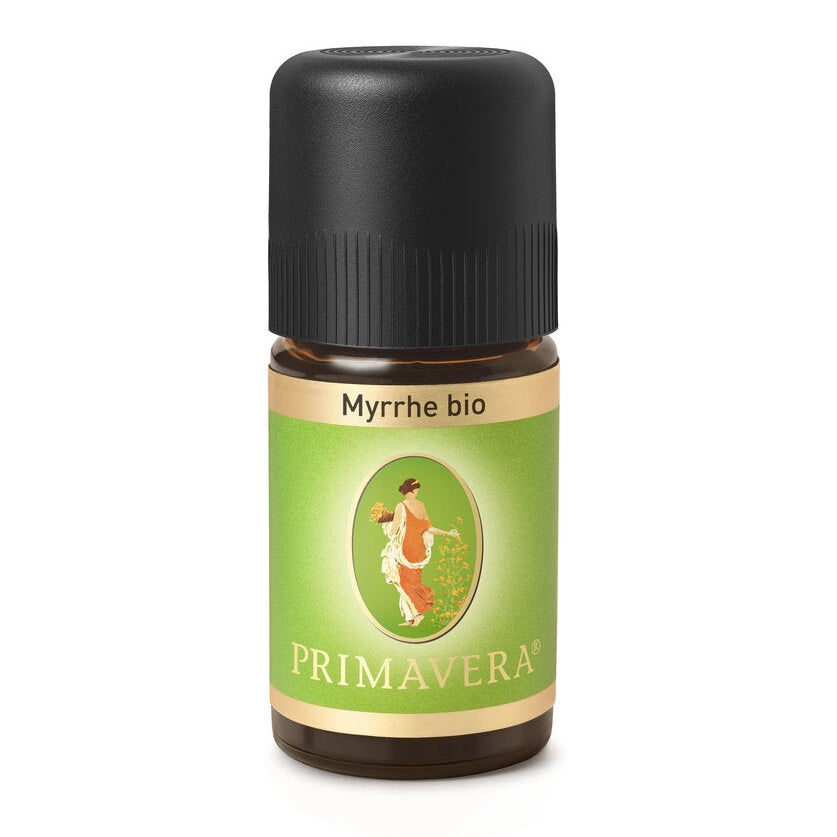 The essential oil myrrh bio (Bot. Commiphora Myrrha) smells bitterly sweet, deep, balsamic, it has a calming effect and is regeneration of skin. The essential oil is often used in intensely nourishing skin helpers and is also well suited for mixtures for oral care. The combination with essential frankincense oil in brass, cracked skin has proven very proven. In aromatherapy for the psyche, the fragrance of the essential oil of the myrrh is also for stabilization and erection.