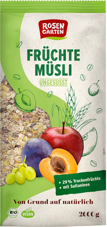 Rosengarten Früchte-Müsli unsweetened, 2000g - firstorganicbaby