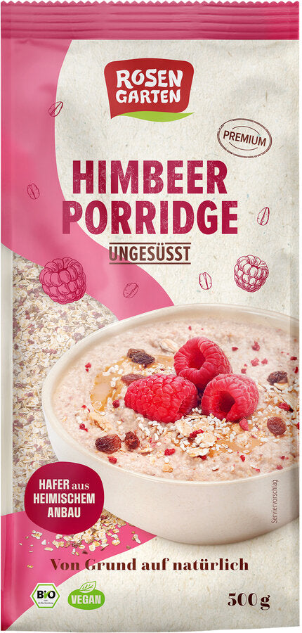 Rosengarten raspberry porridge unsweetened, 500g - firstorganicbaby