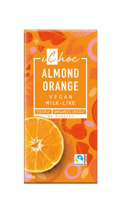 5 x ichoc almond orange, 80g - firstorganicbaby