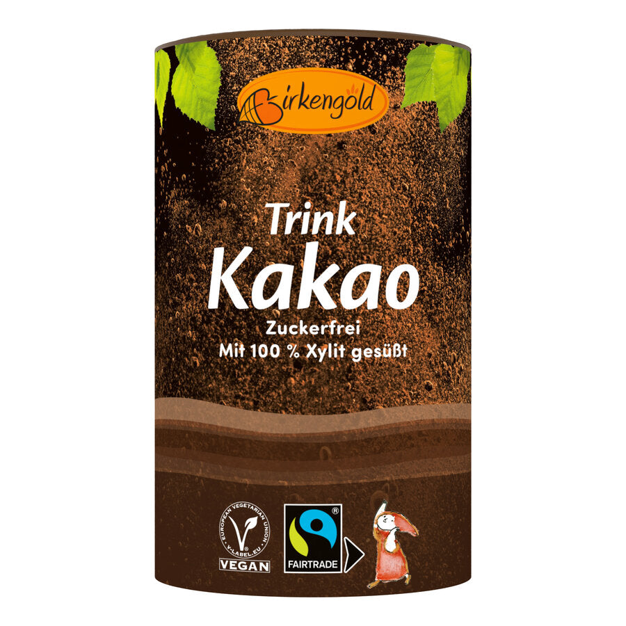 Birkengold® Trink-Kocao is of course sugar-free, has a cocoa content of 40 % and can wear the Fairtrade seal. The cocoa is a high -quality organic product, our drinking cocoa is only sweetened with our birkengold® xylitol. The perfect start in day!