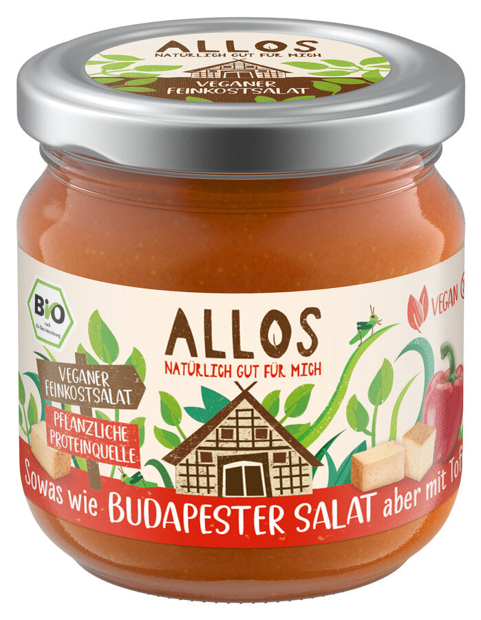 Our vegan delicatessen salads are new in the Allos range in three flavors. With innovative recipes that lean on popular classic delicatessen salads, they are not only suitable for vegans and vegetarians, but also a great alternative for all gourmets who like to try new things. And they are also a vegetable protein source.