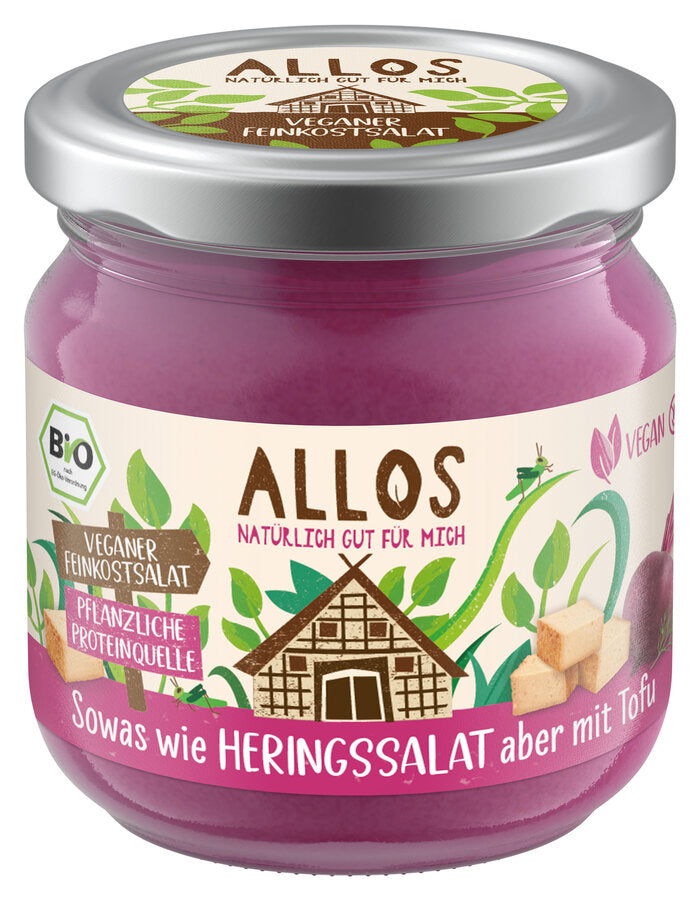 Our vegan delicatessen salads are new in the Allos range in three flavors. With innovative recipes that lean on popular classic delicatessen salads, they are not only suitable for vegans and vegetarians, but also a great alternative for all gourmets who like to try new things. And they are also a vegetable protein source.