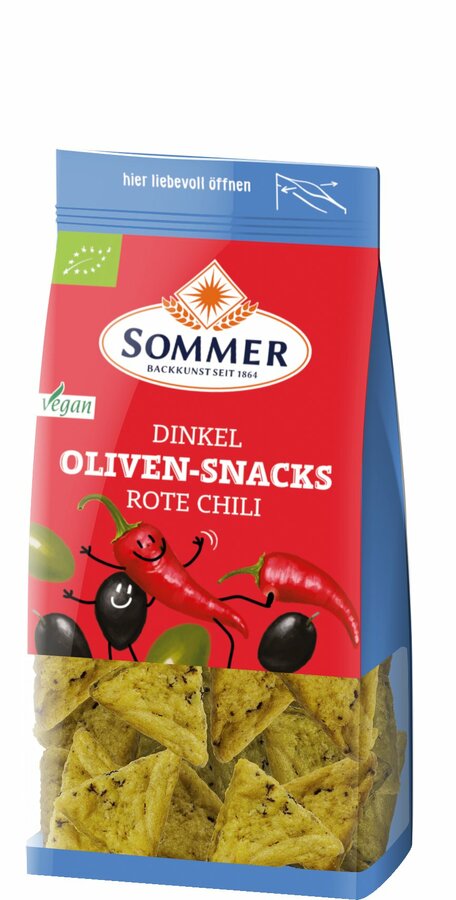 Spelled olive snacks red chili