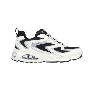SKECHERS 177424/WBK TRES-AIR UNO - STREET FL-AIR WMN'S (Medium) White/Black Mesh Lifestyle Shoes - firstorganicbaby