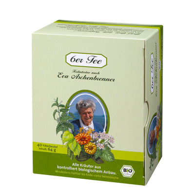 Organic herbal tea mixture in a patented original recipe according to Eva Aschenbrenner.