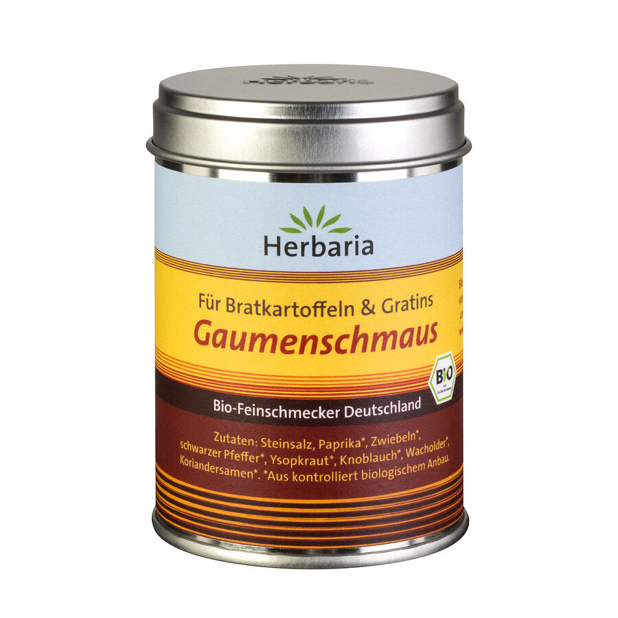 Organic spice salt for potato dishes such as gratins, fried potatoes and potato goulash. A hearty mix for the spicy and spicy taste.