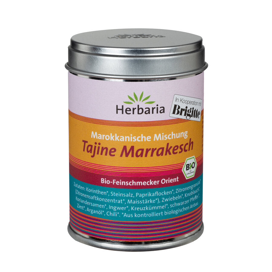 Organic spice mix for Moroccan Tajine dishes in the traditional clay pot as well as other oriental stews and stews. Also perfect for Moroccan Black Bean Dip.