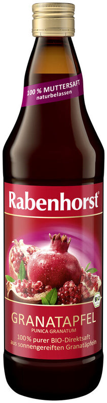Carefully selected, sun -ripened grenade apples from the best cultivation areas are pressed into a high -quality juice in the country of origin in the country of origin and processed further at Rabenhorst. The gentle processing creates a high -quality, pure juice with the whole abundance of its natural ingredients.