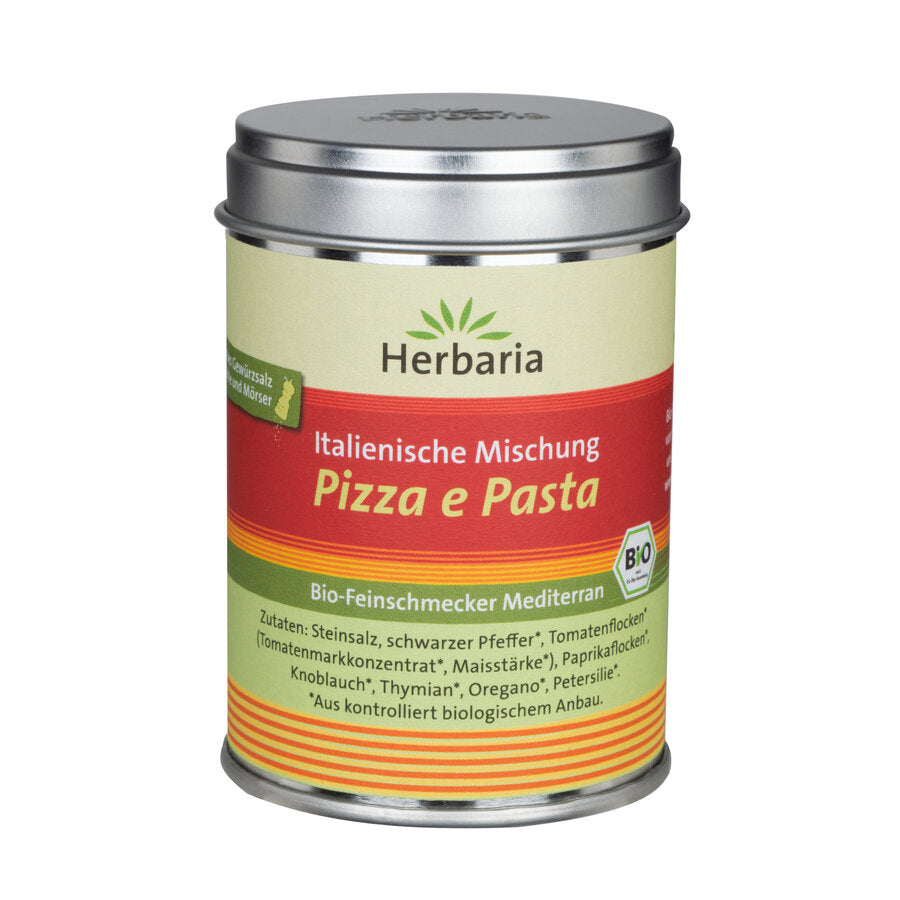 Organic spice salt for pizza and Italian pasta dishes.