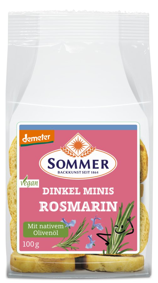 Sommer & Co. Demeter Dinkel Minis Rosmarin, 100g - firstorganicbaby