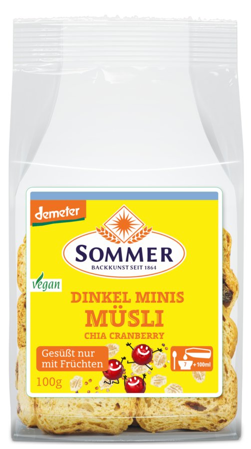 Sommer & Co. Demeter Dinkel Minis Müsli, 100g - firstorganicbaby