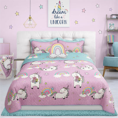 Woven Printed Quilt Bedding Set 2 Piece Twin Unicorn - firstorganicbaby