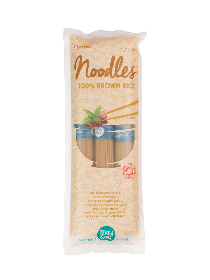 These gluten -free noodles consist of 100% organic rice. You are finished in just 5 minutes and round off every Asian dish very nicely!
