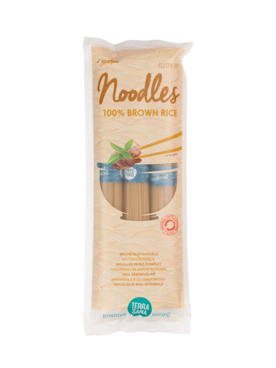These gluten -free noodles consist of 100% organic rice. You are finished in just 5 minutes and round off every Asian dish very nicely!
