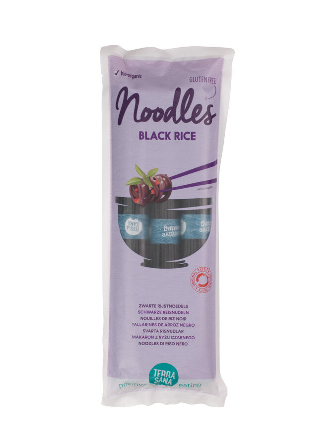 These gluten -free noodles are 100% of black rice and natural rice. The violet black color gives your dish something unique. Wonderful in combination with the hearty aromas of Miso, Shiitake and Shoyu.