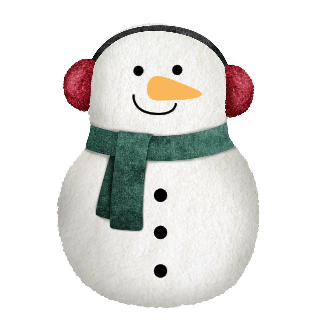 Teddy Fabric Shaped Cushion Snowman