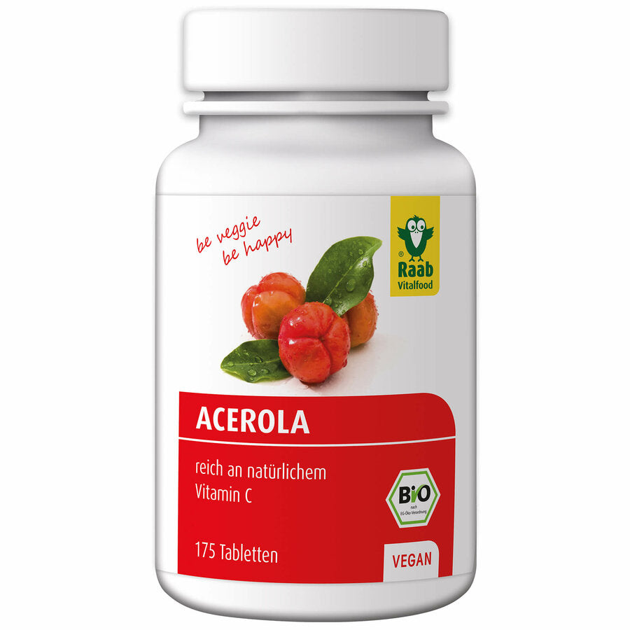 Acerola, also called Antillenkirsche, is the fruit of the acerola shrub, which comes from Central America and Brazil. The acerola friction is characterized by a high content of natural vitamin C.