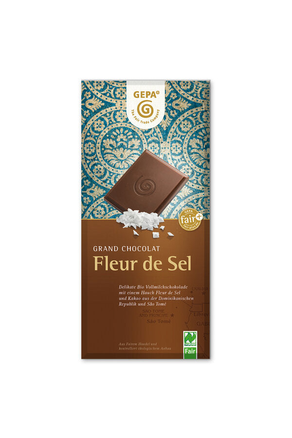 with fair nature country organic milk from southern Germany; with hand -made pyramid salt; without emulsifiers, gentle and careful conch of the chocolate mass; Cocoa butter as the only used fat; Direct import of the high -quality ingredients, support several trading partners; Interior wraps made of predominantly renewable raw materials
