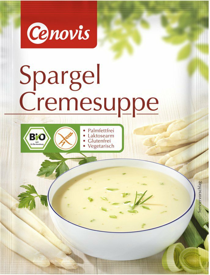 Asparagus cream soup organic - palm fat -free - lactose -free - gluten -free - vegetarian