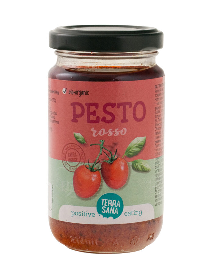 Pesto Rosso is a fine red pesto on tomato base and a pure pesto with good ingredients such as extra native olive oil. Super tasty in her pasta and on a piadina.