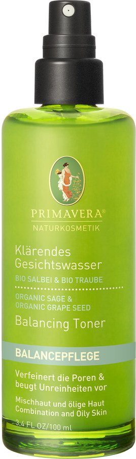 PRIMAVERA Klärendes Gesichtswasser Salbei Traube, 100ml - firstorganicbaby