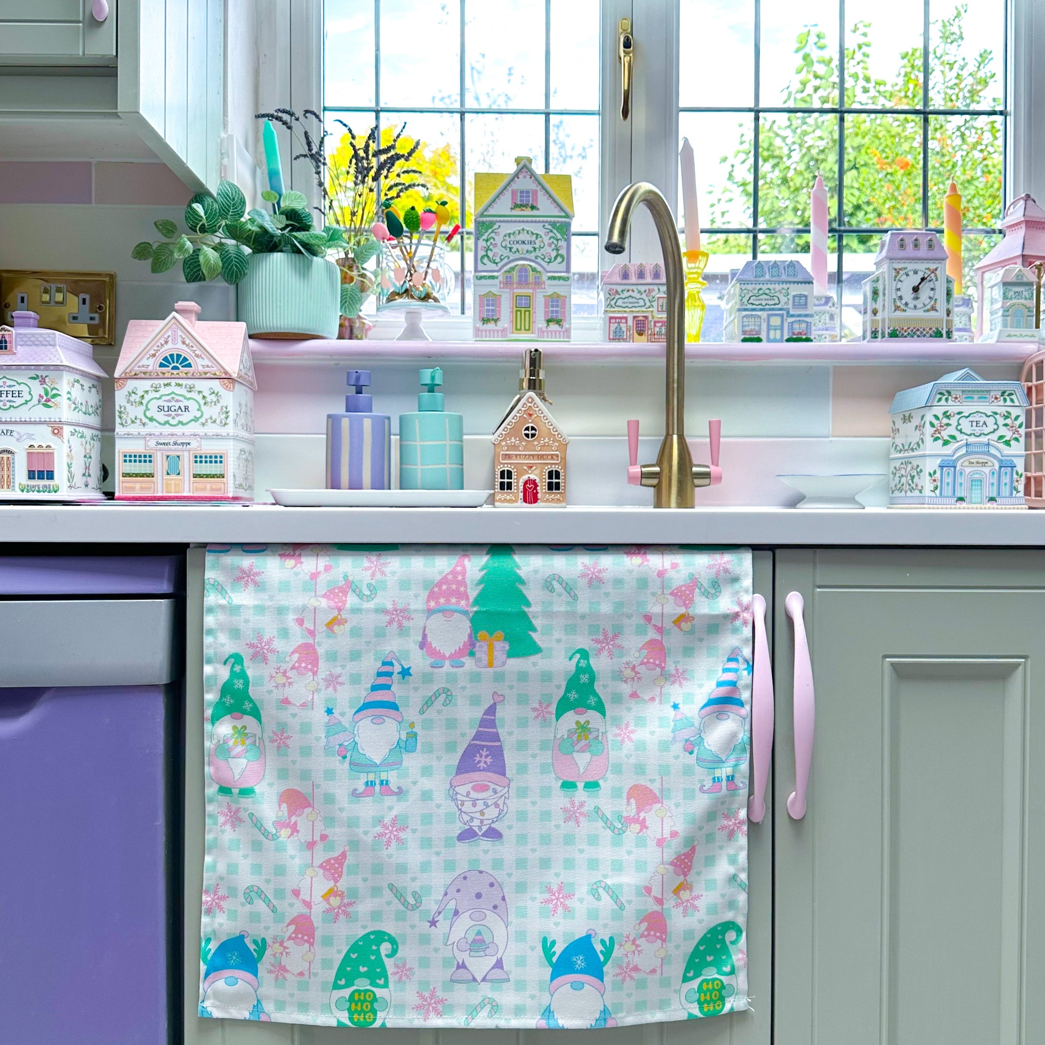 Gonk Christmas pastel tea towel | kitchen towel - firstorganicbaby