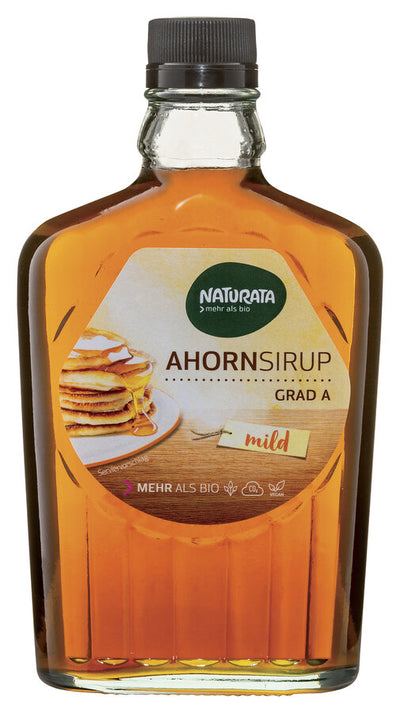 The Naturata maple syrup Grad A is a good alternative to sugar and the mild, lighter variant of the maple syrup. Naturata Ahorns syrup comes from cultivation projects from the Canadian province of Quebec, the main extension area for Ahornsirup worldwide. The maple syrup for Naturata is obtained exclusively from farmers who work according to the guidelines of the controlled biological cultivation.
