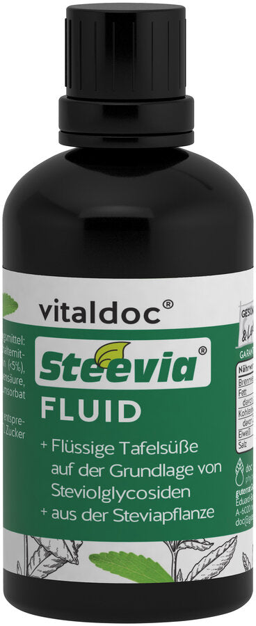 Steevia® Fluid + Liquid Tafelsöße + based on steviolglycosides from the stevia plant + calorie -free + without alcohol