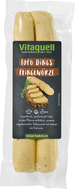 Finely seasoned with a spicy note, the vegetarian tofu sausages are hot or cold.