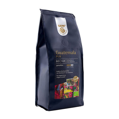 Highland coffee from Guatemala; Single Origin coffee of the highest quality class; Expressively with nutty note; Tasting thickness 3 (1 = mild, 5 = strong)