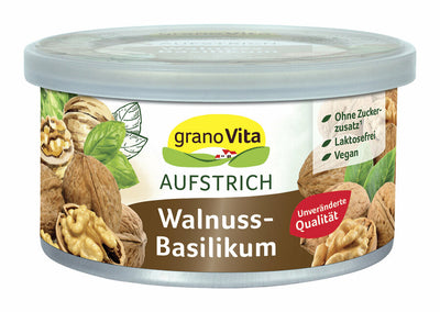 Vegan spread with walnuts and basil when walnut meets basil is created a very special taste experience. The pate is rounded off with fine spices such as oregano, spice peppers, thyme and cloves. - Vegan - Lactose -free - without added sugar * * contains in nature to store sugar open.